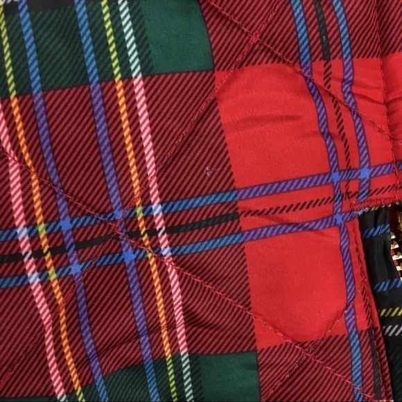 CROWN & IVY Plaid Vest Puffy Quilted Tartan Full Zip Holiday Petite Size Small - Picture 11 of 14